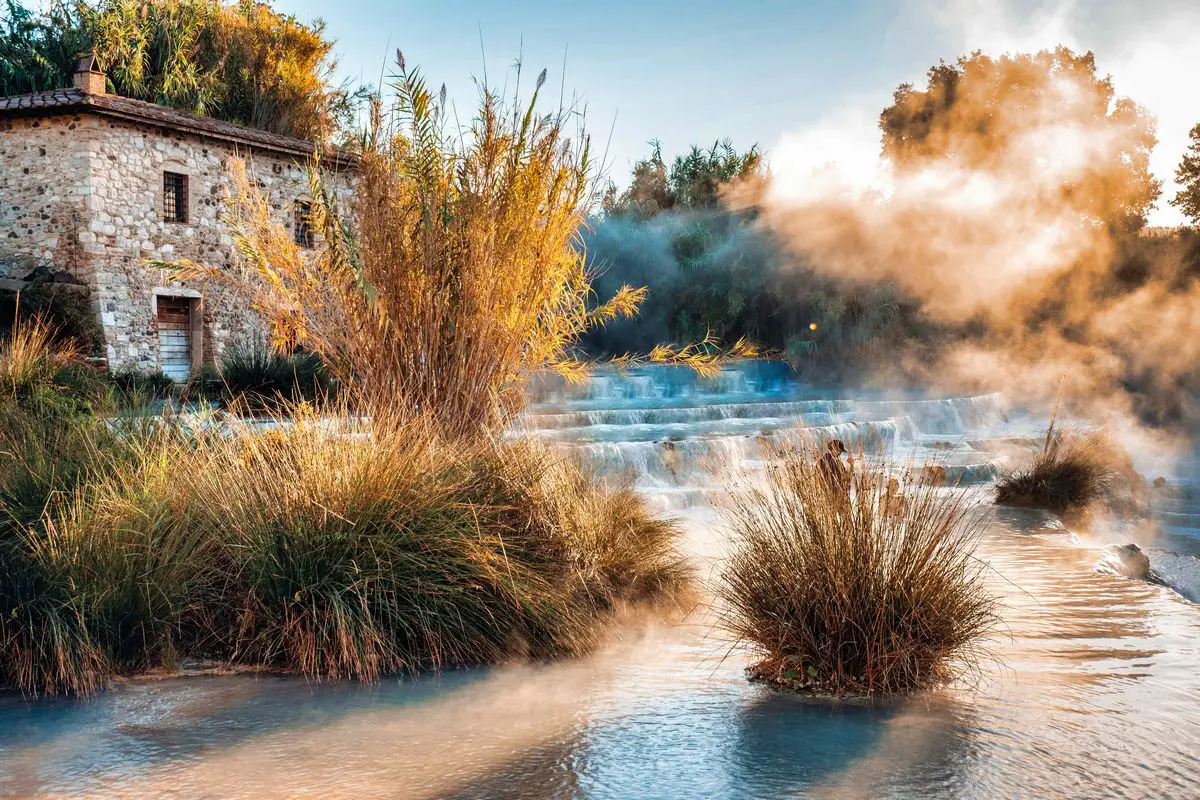 a water with plants and steam coming out of it - Hot Springs in Arizona Hot Springs in Arizona Map